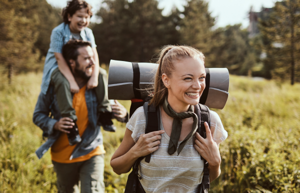 Family hiking